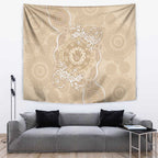 Beige Australia Lizard With Aboriginal Art Tapestry