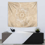 Beige Australia Lizard With Aboriginal Art Tapestry