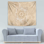 Beige Australia Lizard With Aboriginal Art Tapestry