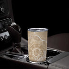 Beige Australia Lizard With Aboriginal Art Tumbler Cup