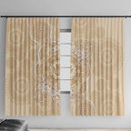 Beige Australia Lizard With Aboriginal Art Window Curtain