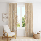 Beige Australia Lizard With Aboriginal Art Window Curtain