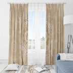 Beige Australia Lizard With Aboriginal Art Window Curtain
