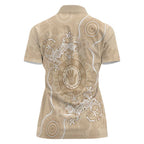 Beige Australia Lizard With Aboriginal Art Women Polo Shirt