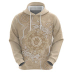 Beige Australia Lizard With Aboriginal Art Zip Hoodie