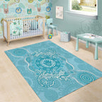 Blue Australia Lizard With Aboriginal Art Area Rug