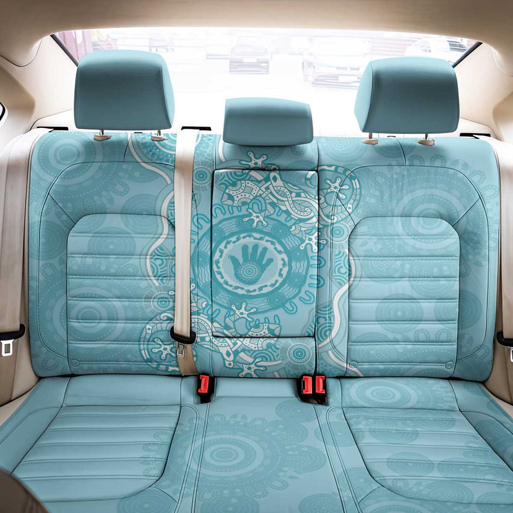 Blue Australia Lizard With Aboriginal Art Back Car Seat Cover
