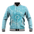 Blue Australia Lizard With Aboriginal Art Baseball Jacket