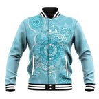 Blue Australia Lizard With Aboriginal Art Baseball Jacket