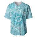 Blue Australia Lizard With Aboriginal Art Baseball Jersey