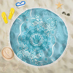 Blue Australia Lizard With Aboriginal Art Beach Blanket