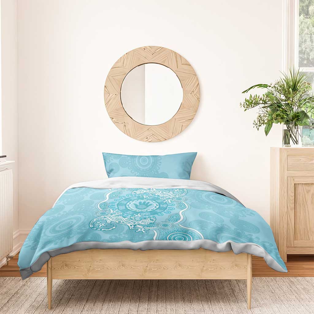 Blue Australia Lizard With Aboriginal Art Bedding Set