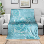 Blue Australia Lizard With Aboriginal Art Blanket