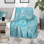 Blue Australia Lizard With Aboriginal Art Blanket
