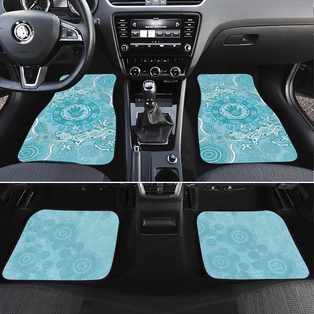 Blue Australia Lizard With Aboriginal Art Car Mats