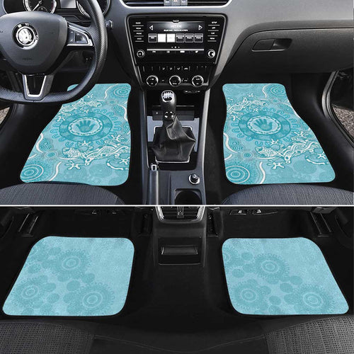 Blue Australia Lizard With Aboriginal Art Car Mats