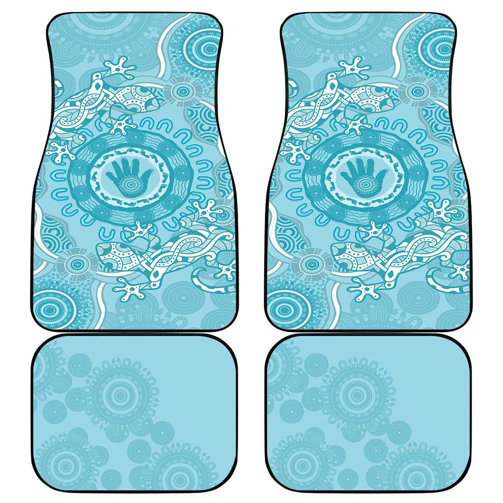 Blue Australia Lizard With Aboriginal Art Car Mats