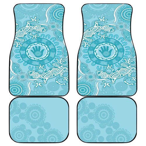 Blue Australia Lizard With Aboriginal Art Car Mats