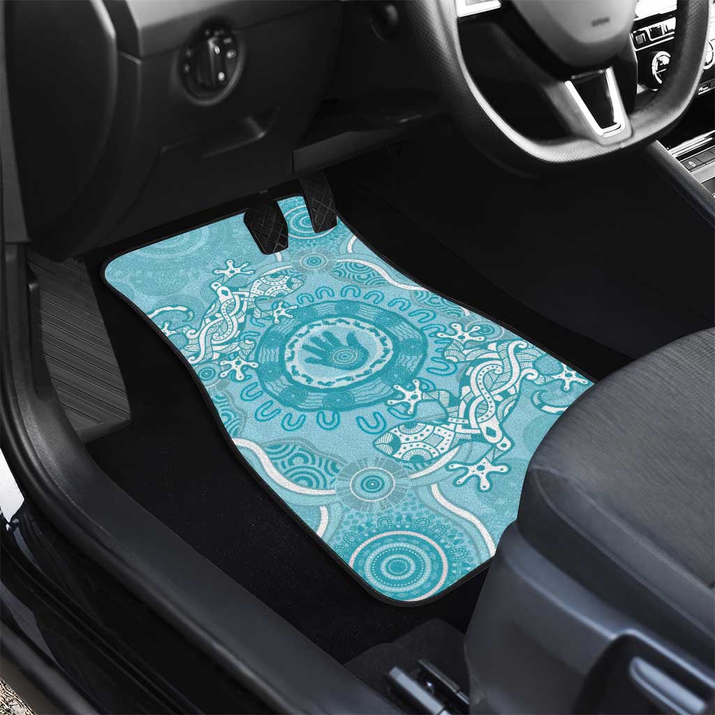 Blue Australia Lizard With Aboriginal Art Car Mats