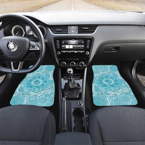 Blue Australia Lizard With Aboriginal Art Car Mats