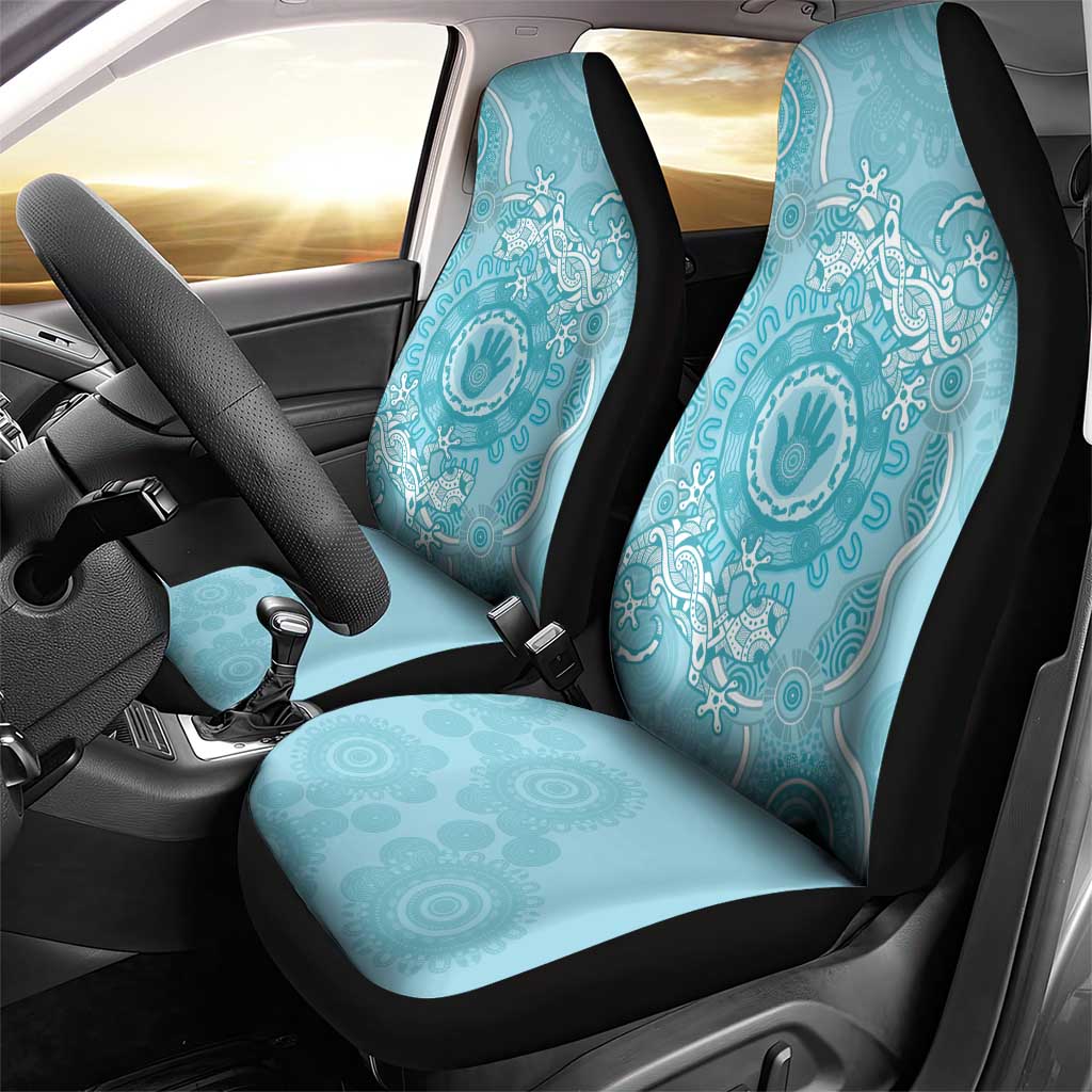 Blue Australia Lizard With Aboriginal Art Car Seat Cover
