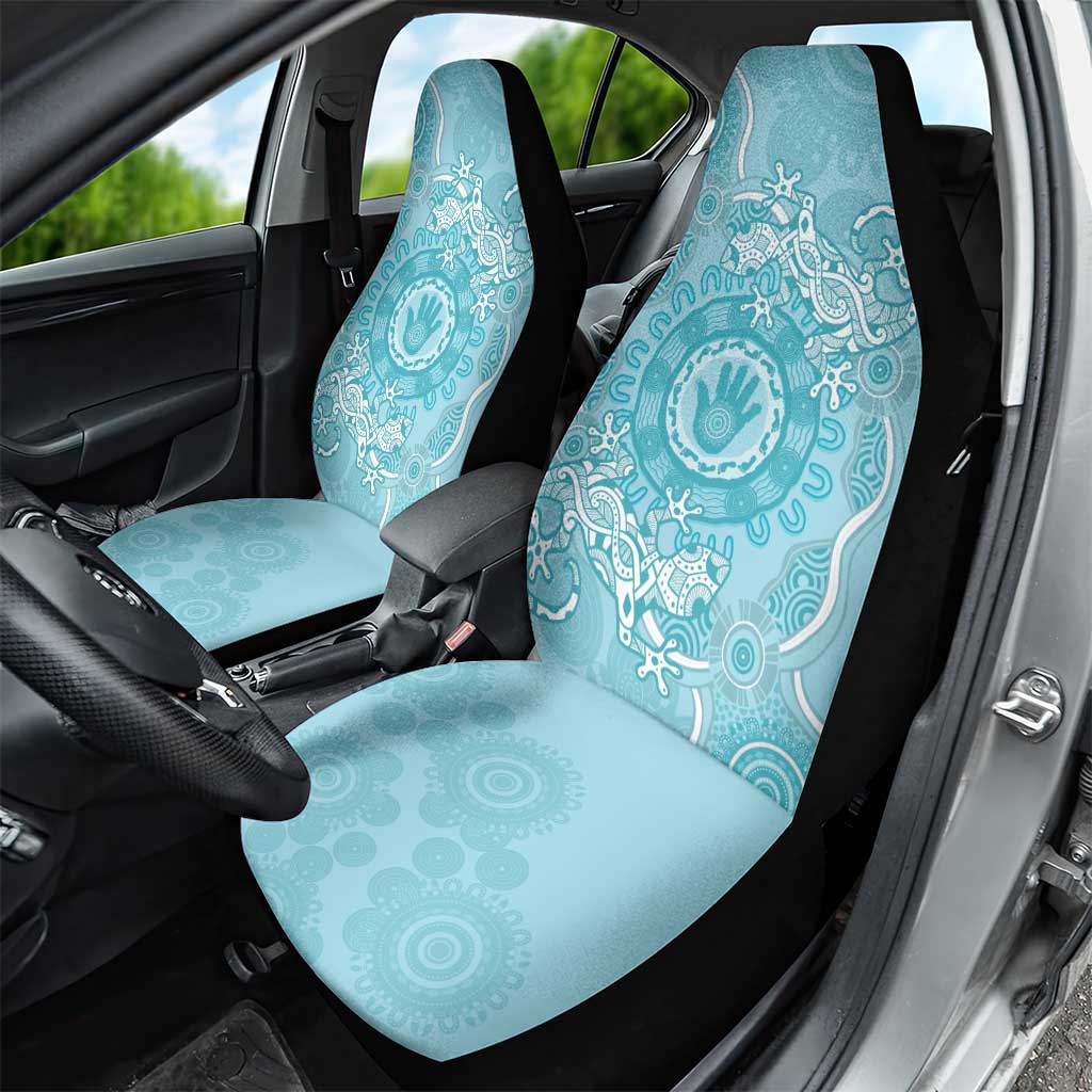 Blue Australia Lizard With Aboriginal Art Car Seat Cover