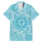 Blue Australia Lizard With Aboriginal Art Family Matching Mermaid Dress and Hawaiian Shirt