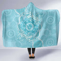 Blue Australia Lizard With Aboriginal Art Hooded Blanket