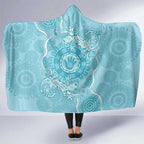 Blue Australia Lizard With Aboriginal Art Hooded Blanket