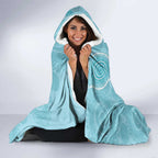 Blue Australia Lizard With Aboriginal Art Hooded Blanket