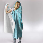 Blue Australia Lizard With Aboriginal Art Hooded Blanket