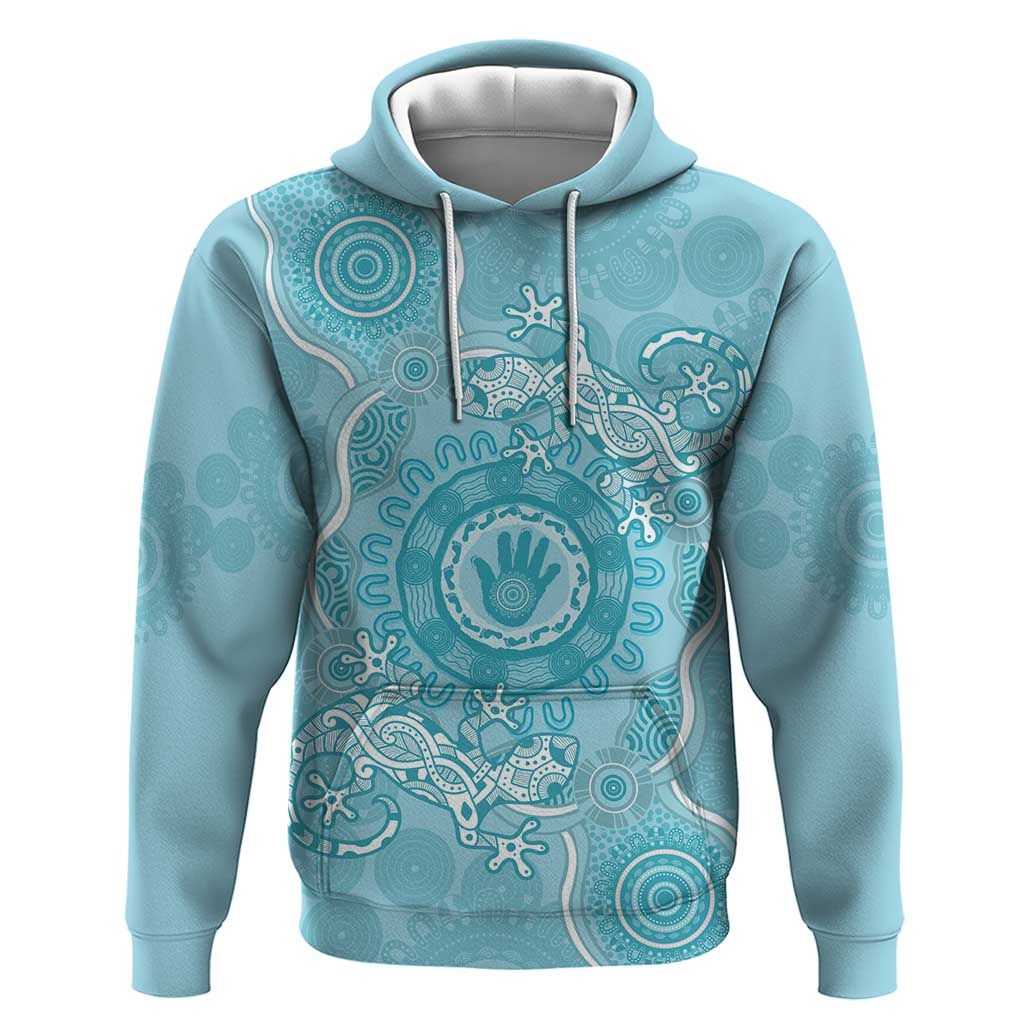 Blue Australia Lizard With Aboriginal Art Hoodie