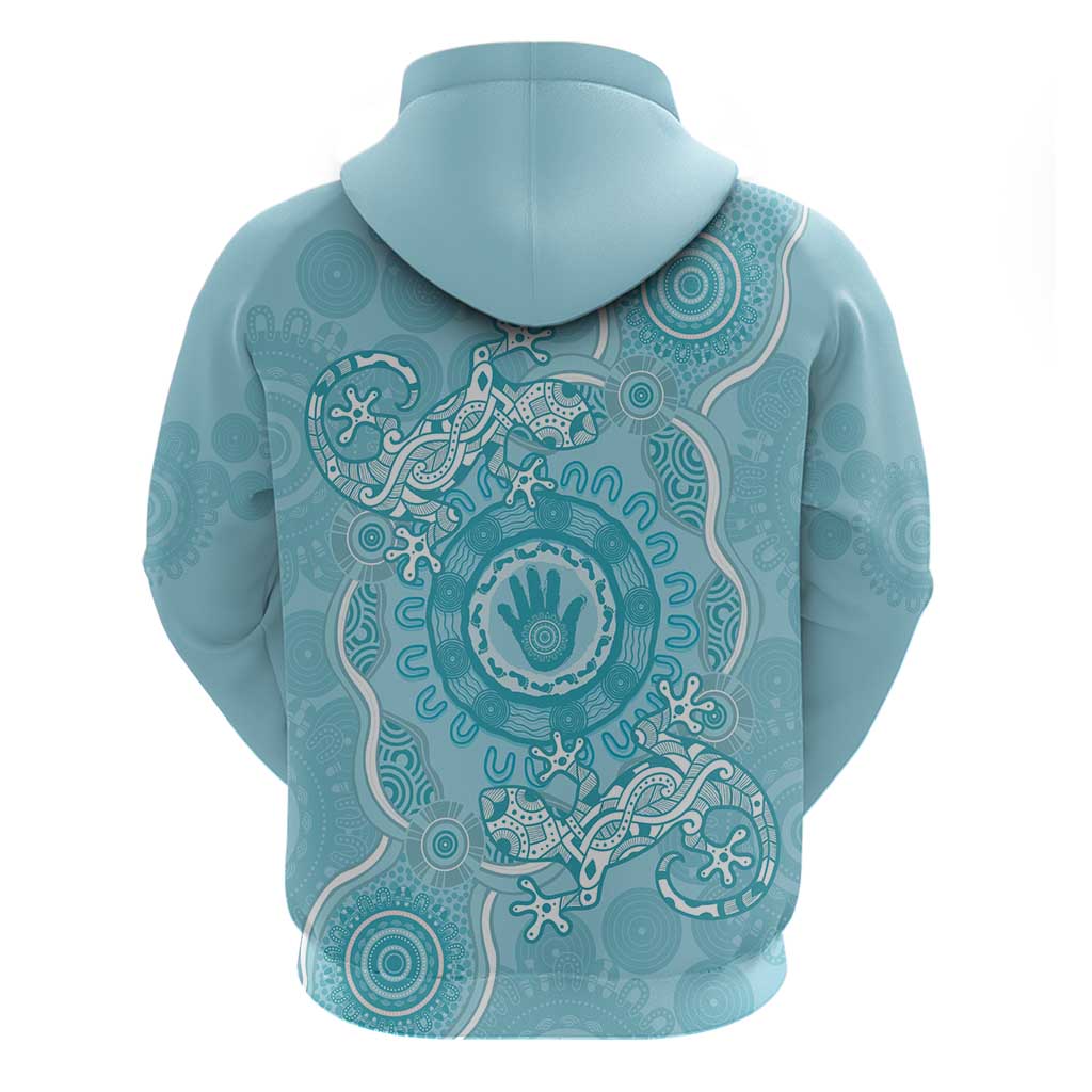 Blue Australia Lizard With Aboriginal Art Hoodie