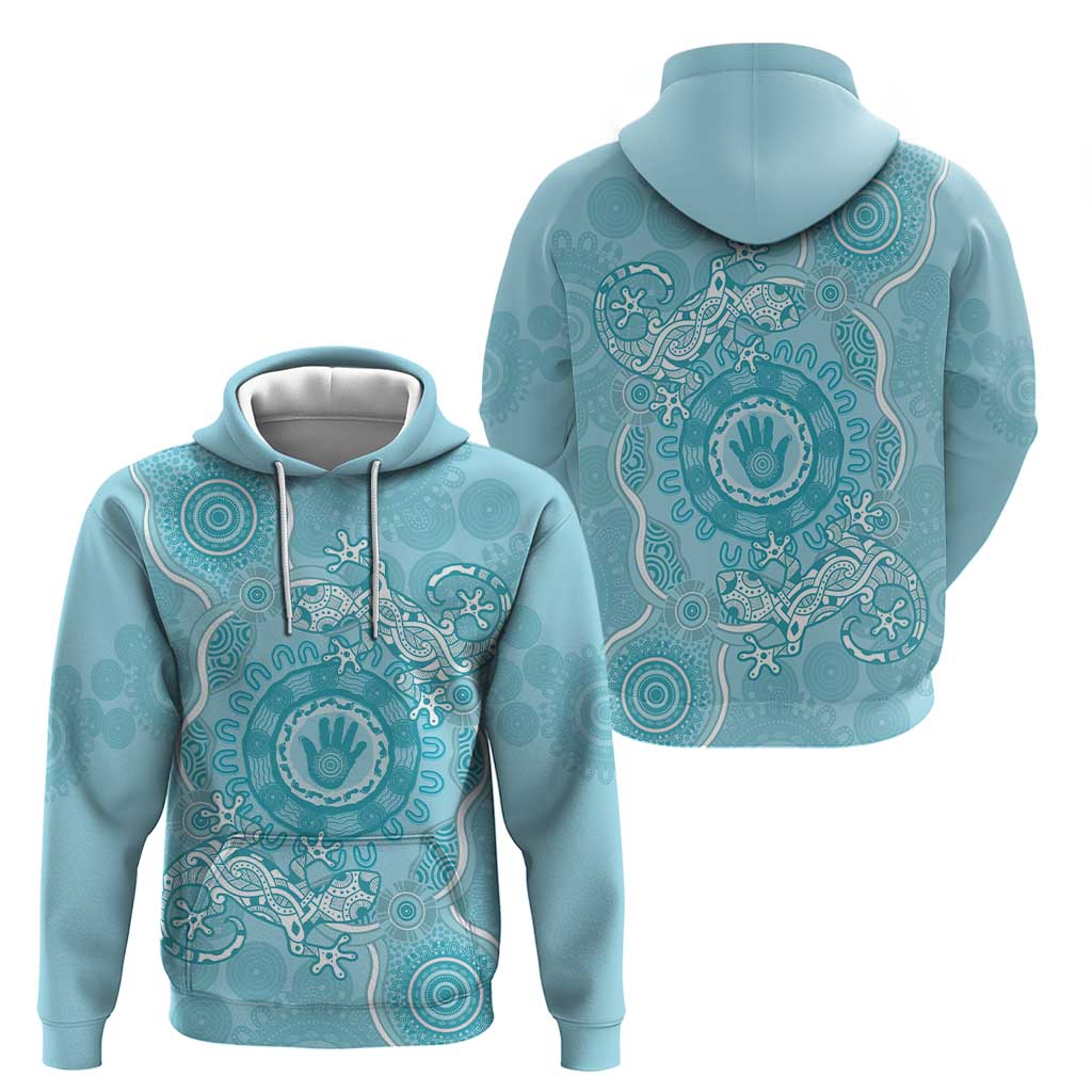 Blue Australia Lizard With Aboriginal Art Hoodie