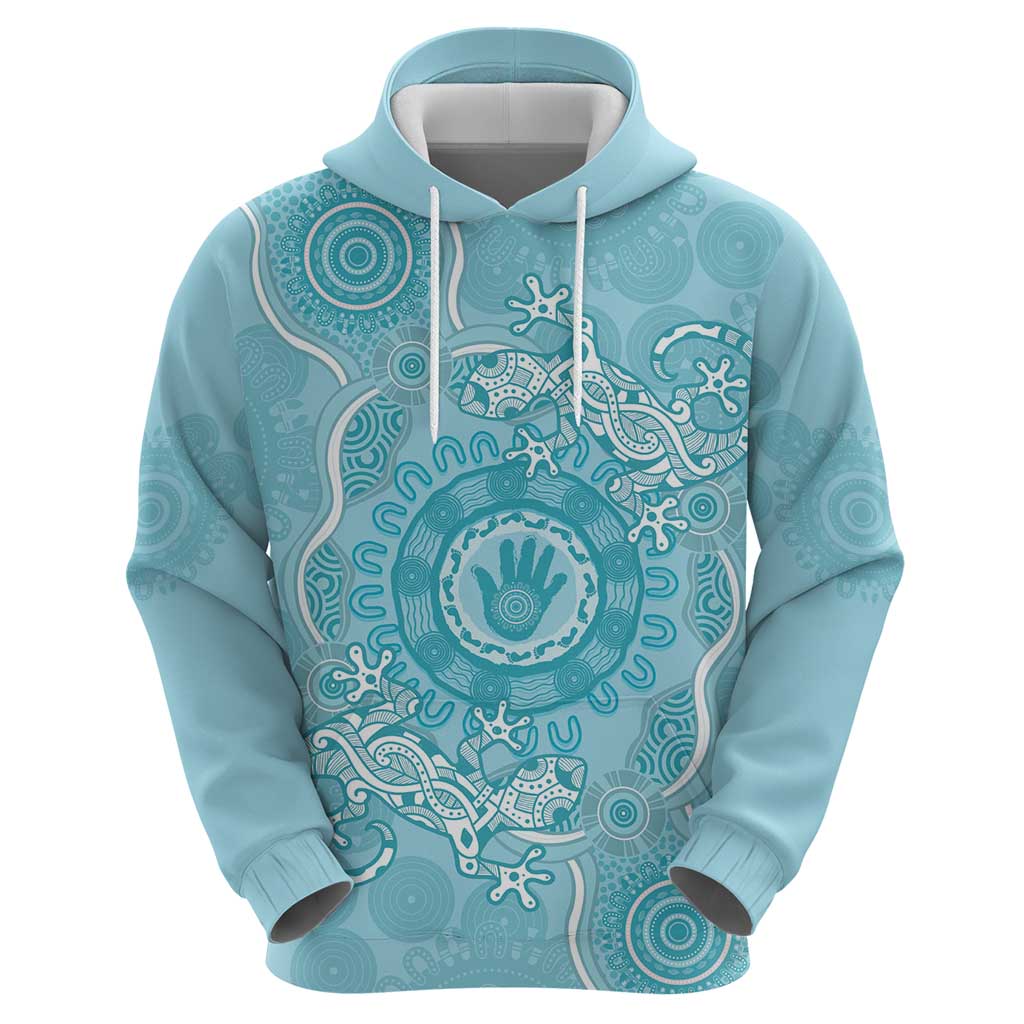 Blue Australia Lizard With Aboriginal Art Hoodie