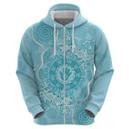 Blue Australia Lizard With Aboriginal Art Hoodie