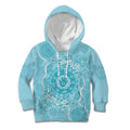 Blue Australia Lizard With Aboriginal Art Kid Hoodie