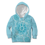 Blue Australia Lizard With Aboriginal Art Kid Hoodie