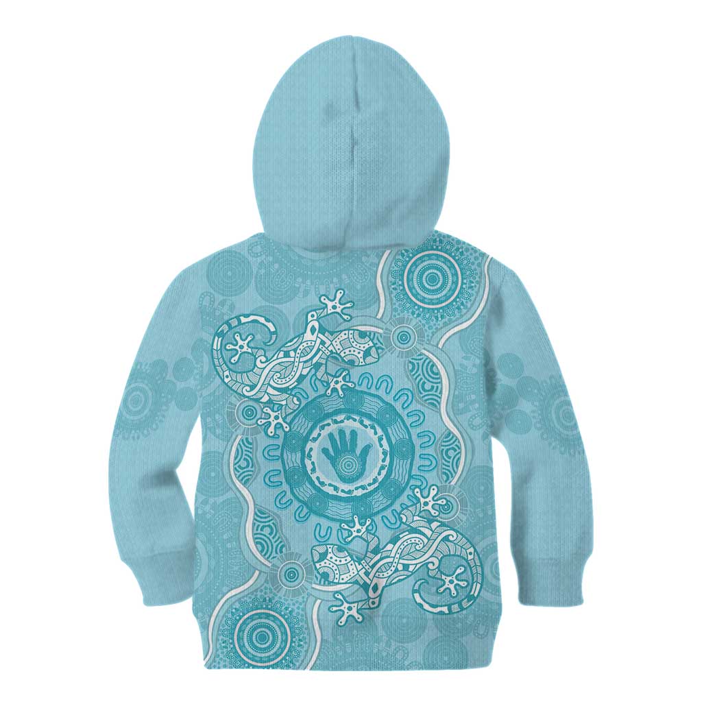 Blue Australia Lizard With Aboriginal Art Kid Hoodie