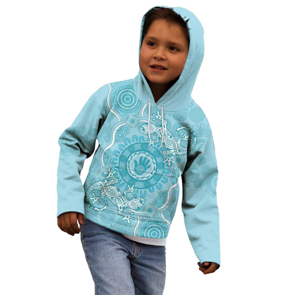 Blue Australia Lizard With Aboriginal Art Kid Hoodie