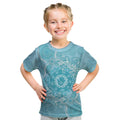 Blue Australia Lizard With Aboriginal Art Kid T Shirt