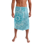 Blue Australia Lizard With Aboriginal Art Lavalava