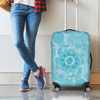 Blue Australia Lizard With Aboriginal Art Luggage Cover
