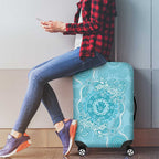 Blue Australia Lizard With Aboriginal Art Luggage Cover