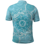 Blue Australia Lizard With Aboriginal Art Polo Shirt