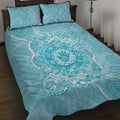 Blue Australia Lizard With Aboriginal Art Quilt Bed Set