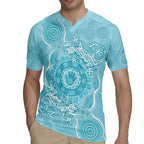 Blue Australia Lizard With Aboriginal Art Rugby Jersey