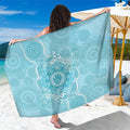 Blue Australia Lizard With Aboriginal Art Sarong