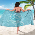 Blue Australia Lizard With Aboriginal Art Sarong