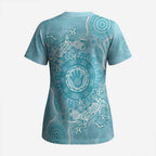 Blue Australia Lizard With Aboriginal Art Scrub Top - Aussie Hoodie